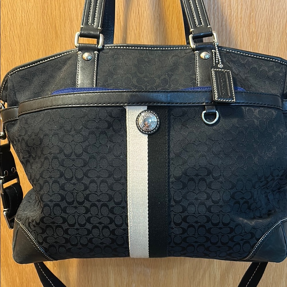 Coach Black and White tote